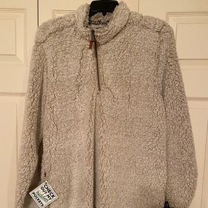 Cream Colored Sherpa half zip
